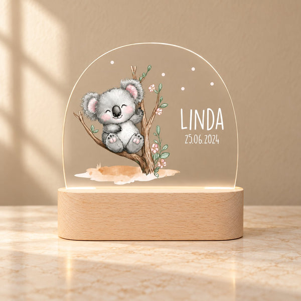 Personalisierte Koala-Nachtlampe mit Namen