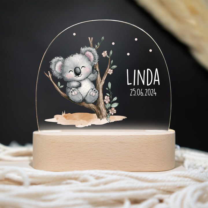 Personalisierte LED-Nachtlampe – Koala mit Name