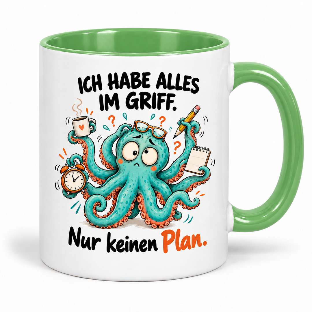 Lustige Oktopus-Tasse – Ich habe alles im Griff – gruen