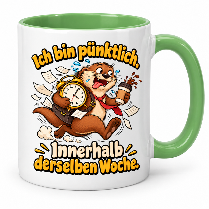 Lustige Otter-Tasse – Variante Grün