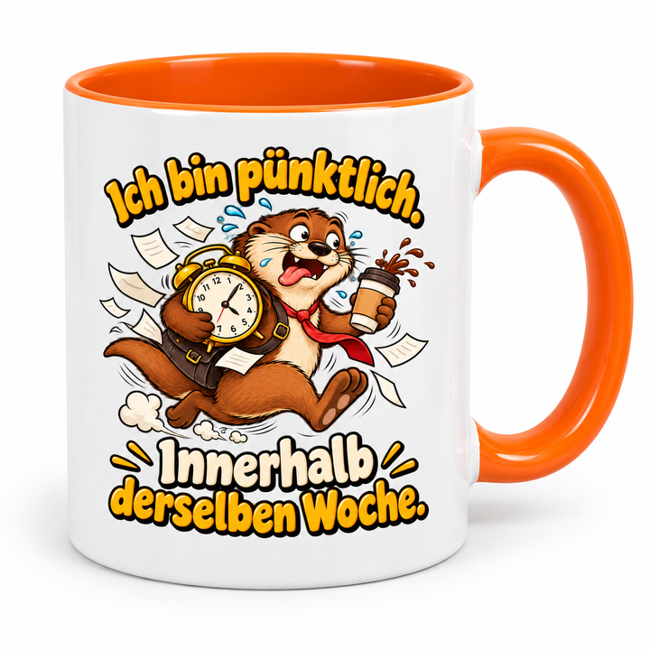 Lustige Otter-Tasse – Variante Orange