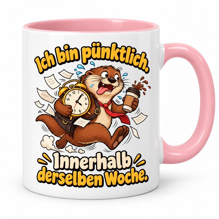 Lustige Otter-Tasse – Variante Rosa