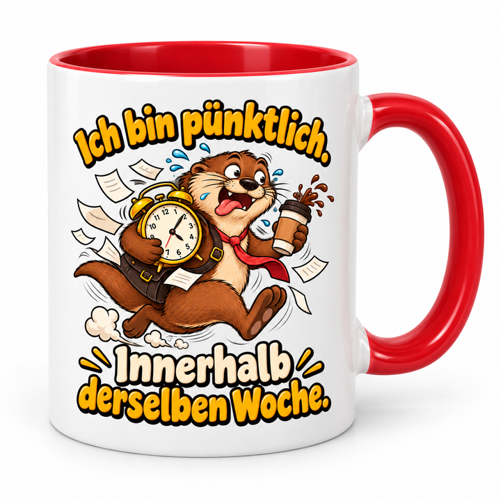 Lustige Otter-Tasse – Variante Rot