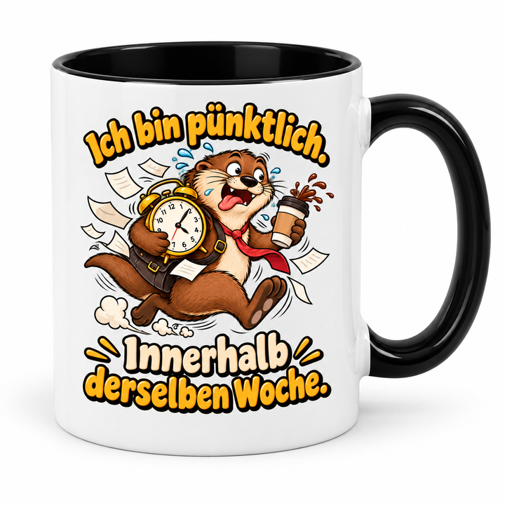 Lustige Otter-Tasse – Variante Schwarz