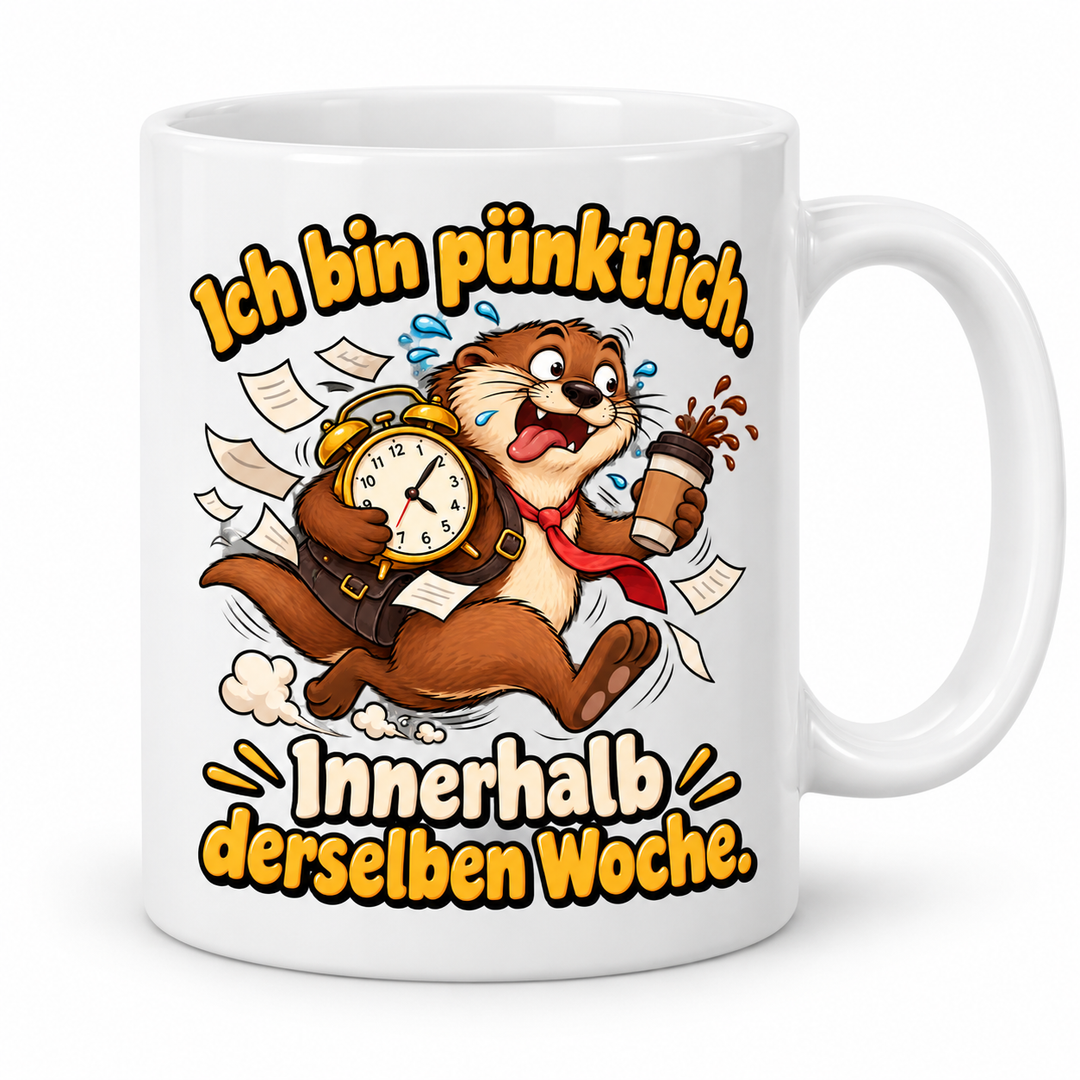 Lustige Otter-Tasse – Variante Weiß
