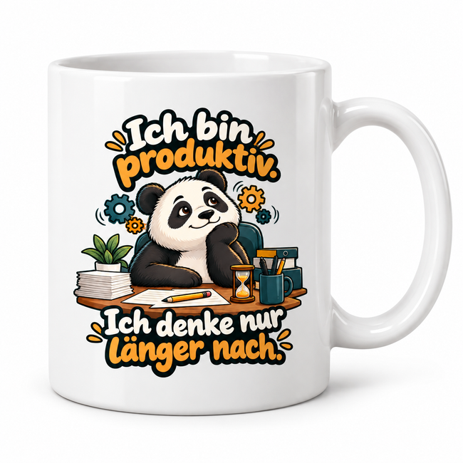 Lustige Panda-Tasse – Ich bin produktiv