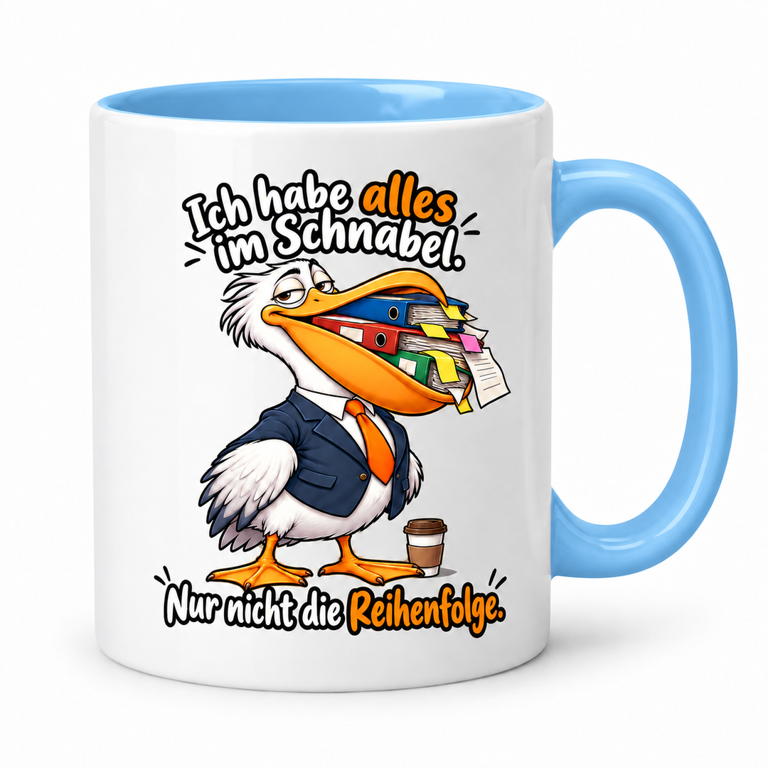 Lustige Pelikan-Tasse – Blau