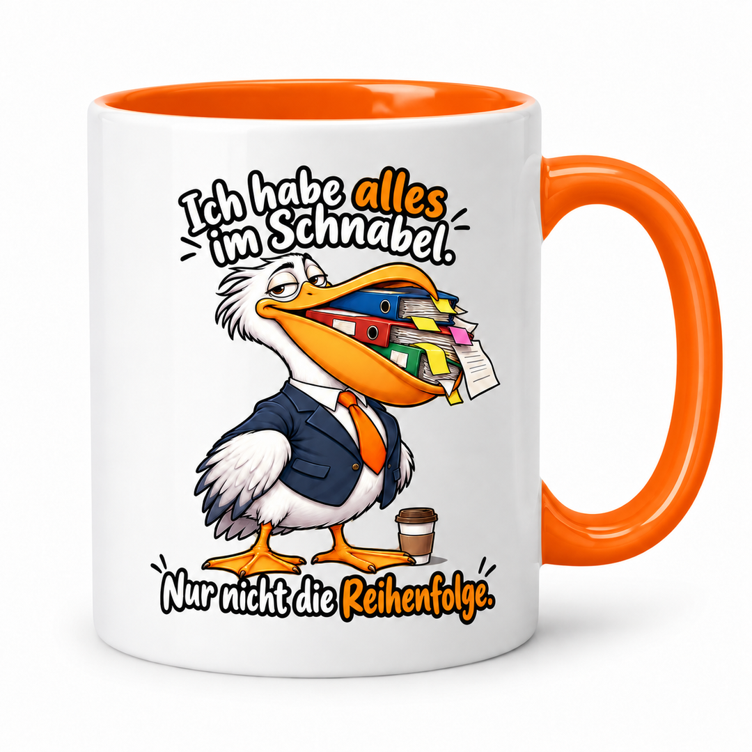 Lustige Pelikan-Tasse – Orange