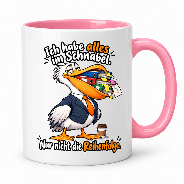 Lustige Pelikan-Tasse – Rosa