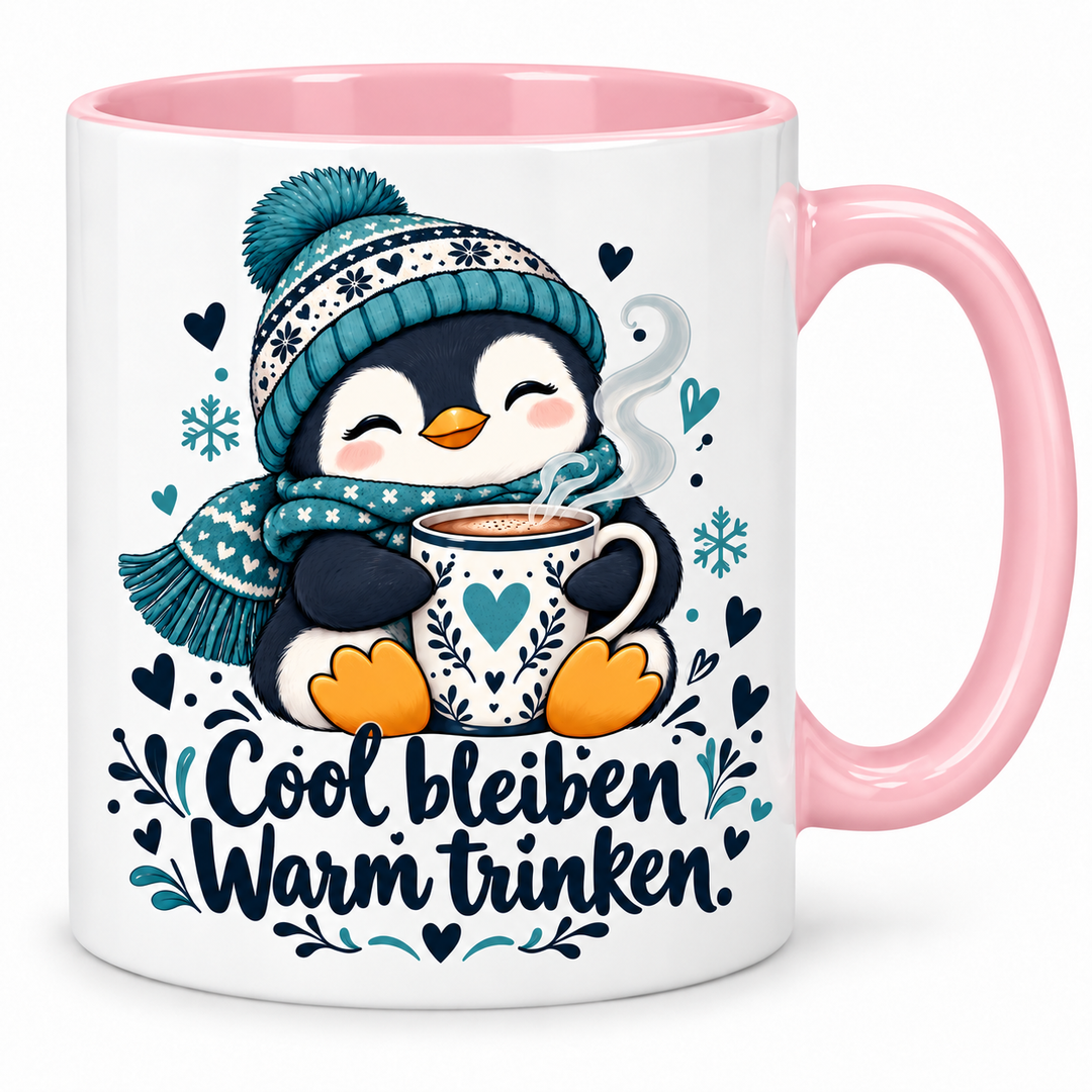 Pinguin-Tasse – rosa