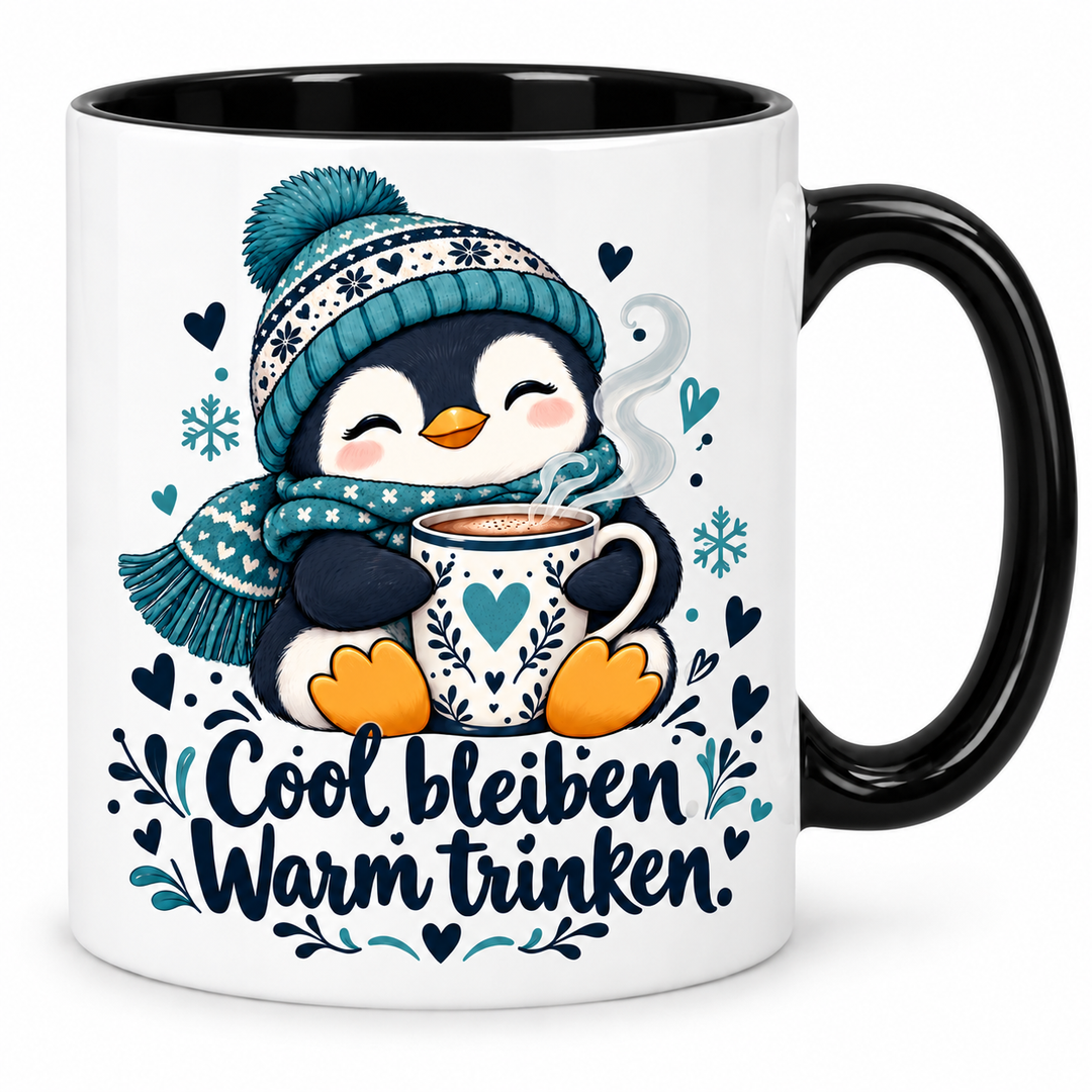 Pinguin-Tasse – schwarz