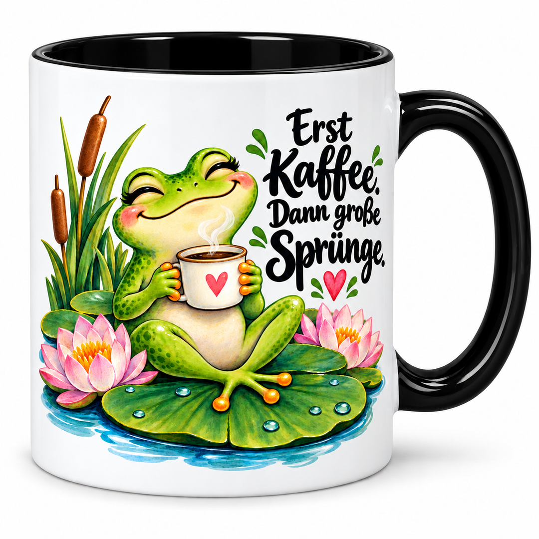 Froschtasse – schwarz