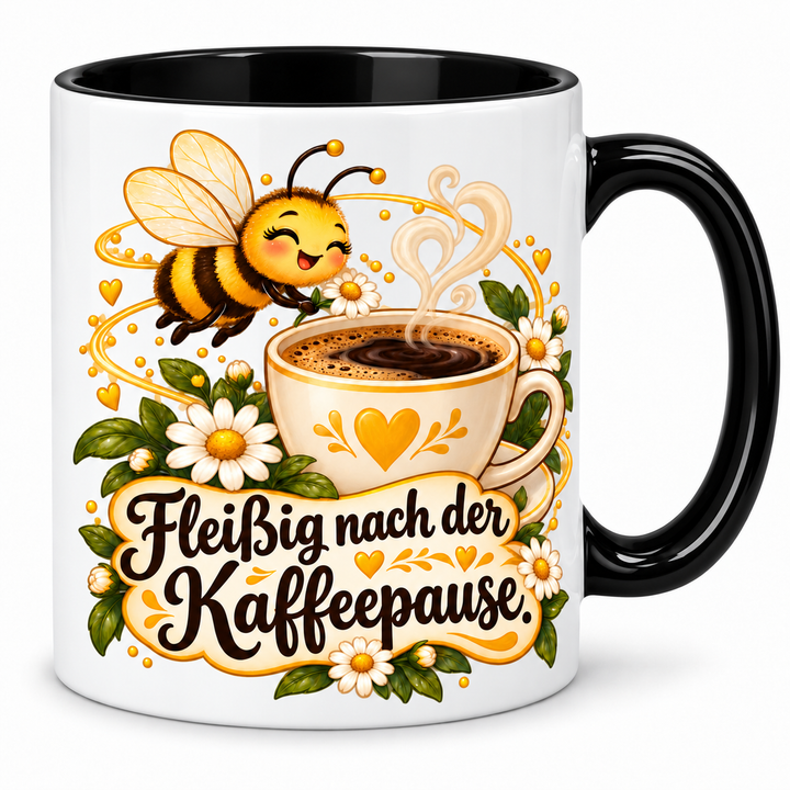 Bienen-Tasse – schwarz