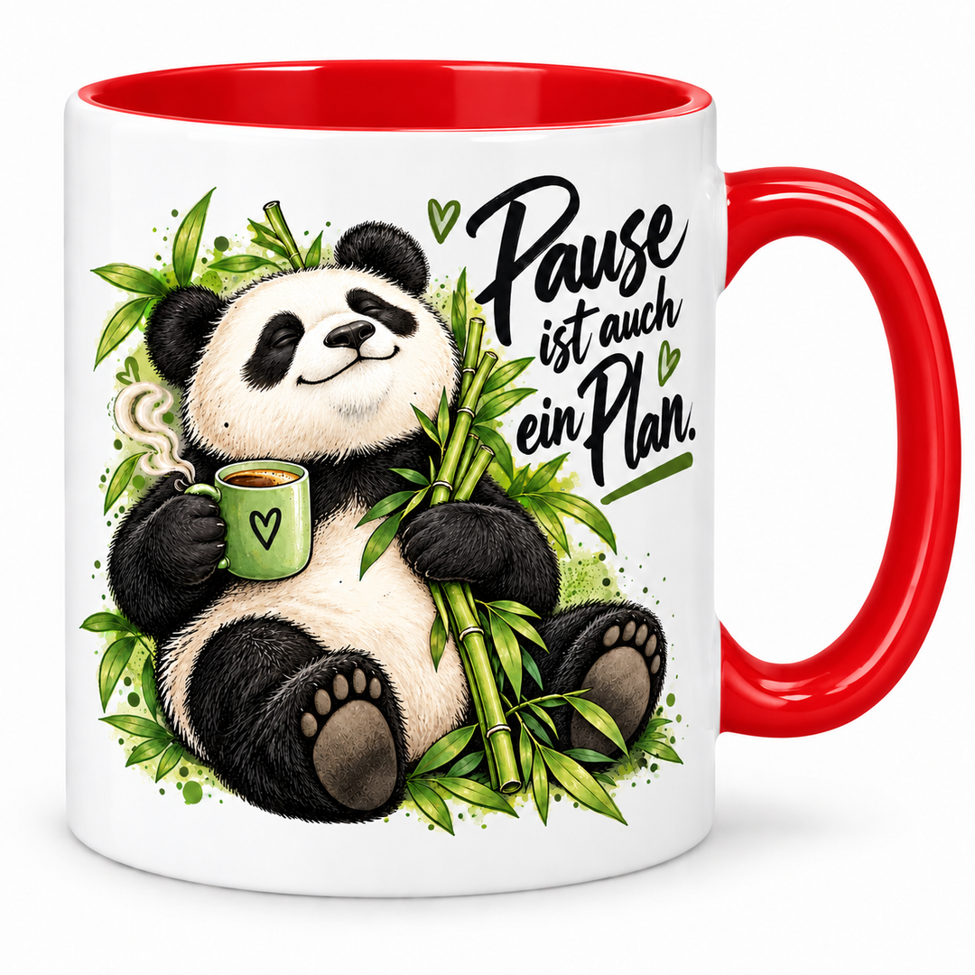 Panda-Tasse – rot