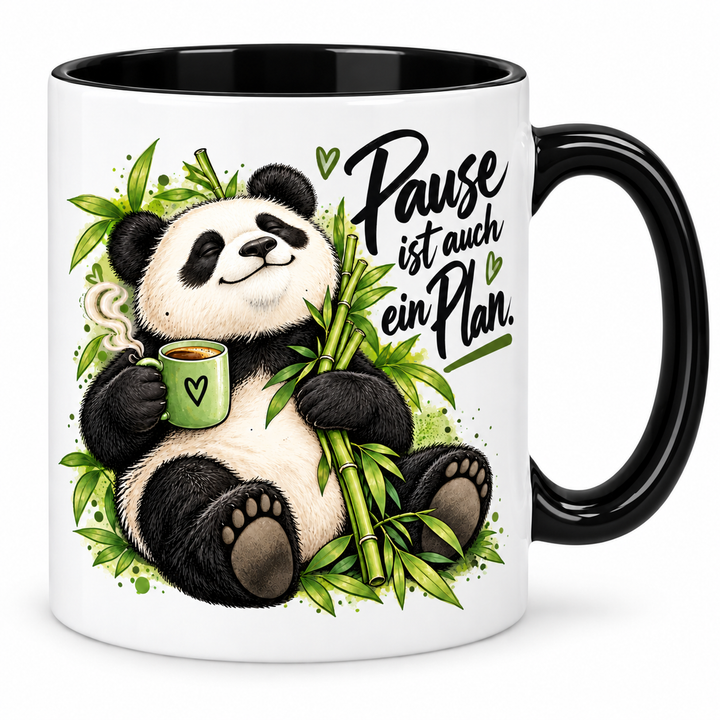 Panda-Tasse – schwarz