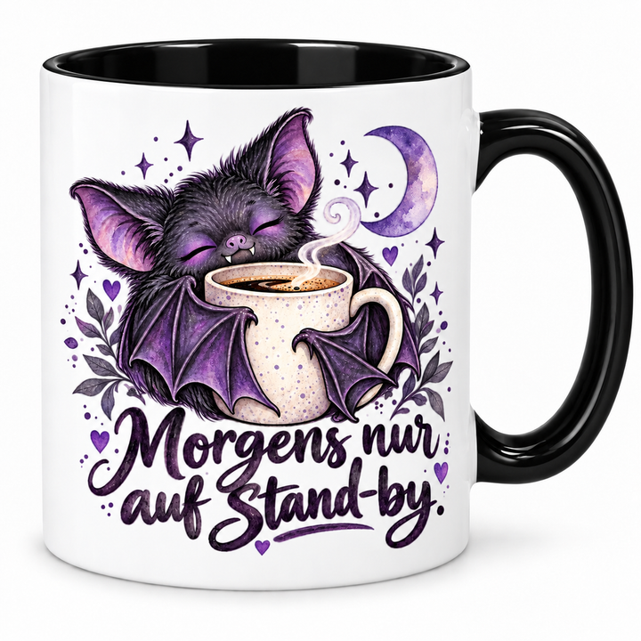 Fledermaus-Tasse – schwarz