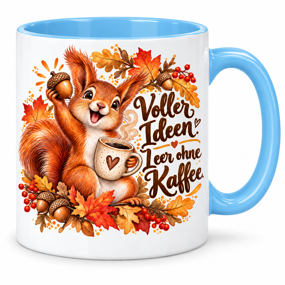 Eichhörnchen-Tasse Blau