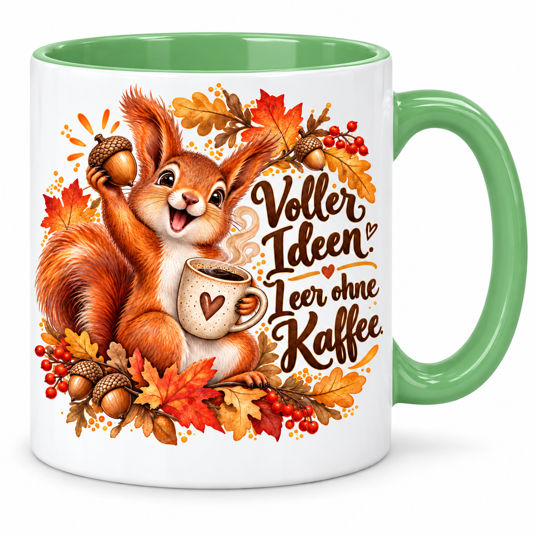 Eichhörnchen-Tasse Grün
