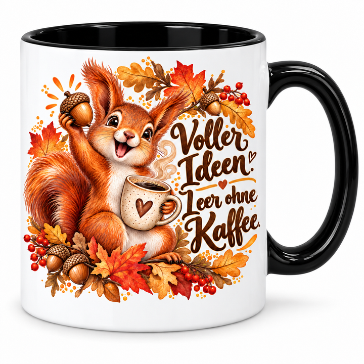 Eichhörnchen-Tasse Schwarz