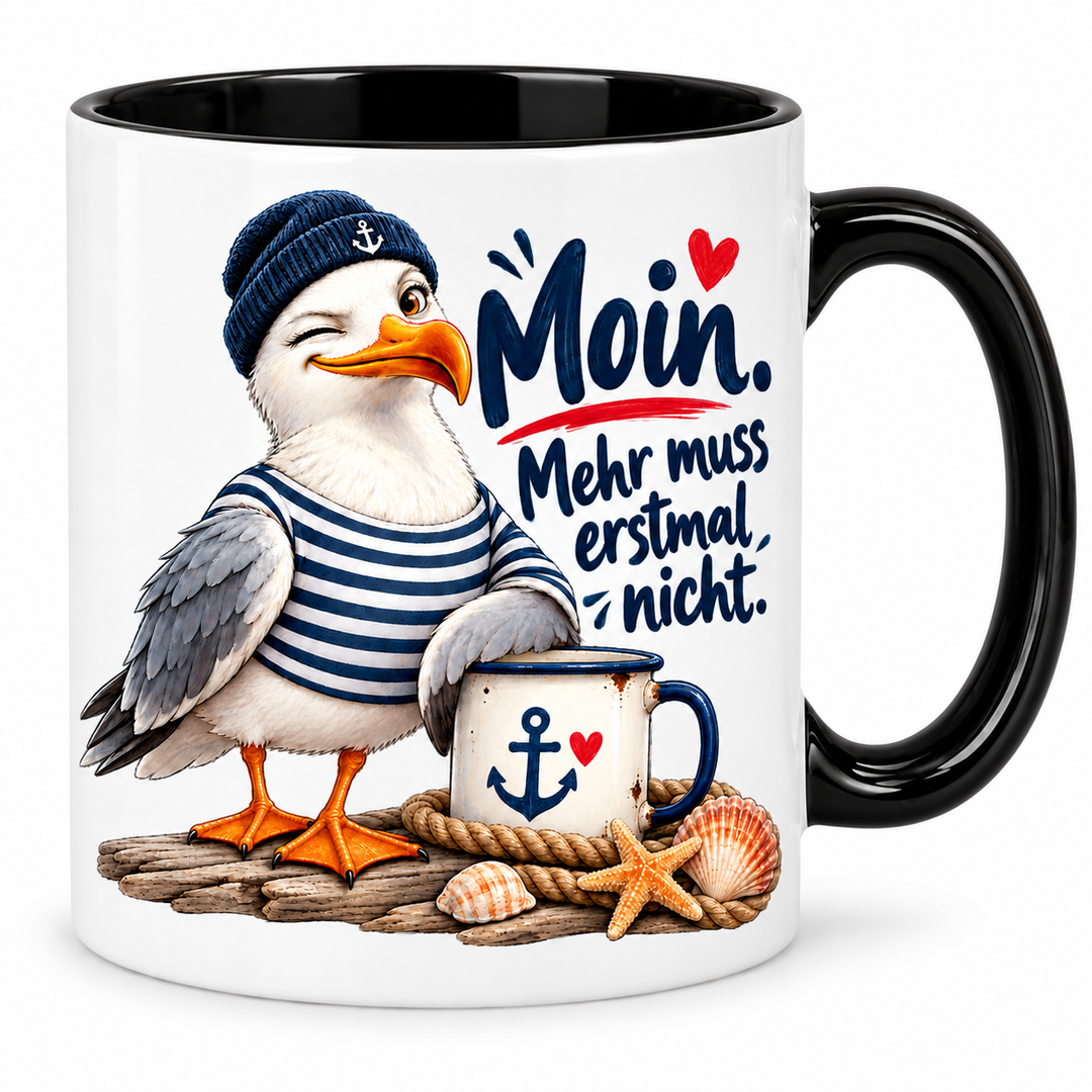 Möwen-Tasse Schwarz