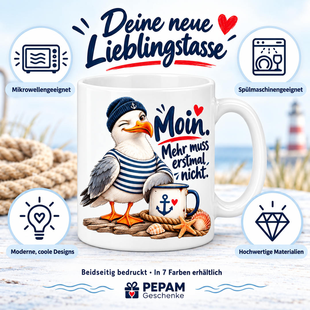 Möwen-Tasse Vorteile und Pflege