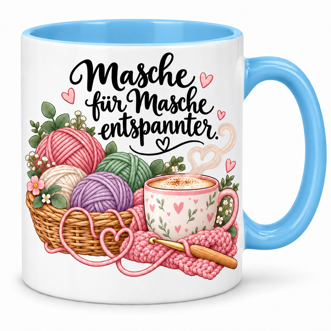 PEP-0025 Häkel-Tasse blau