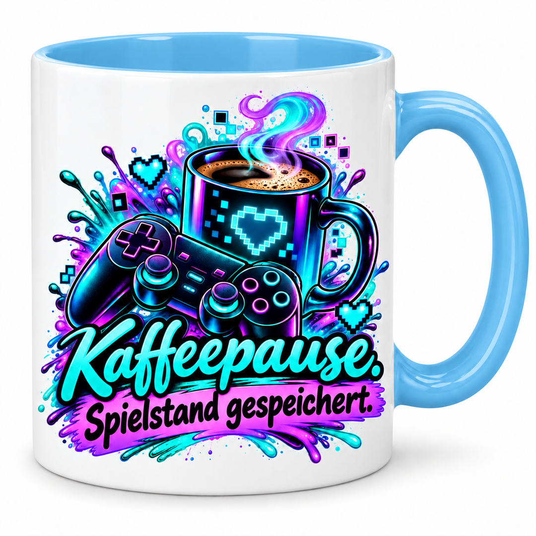 Gaming-Tasse Kaffeepause – Blau