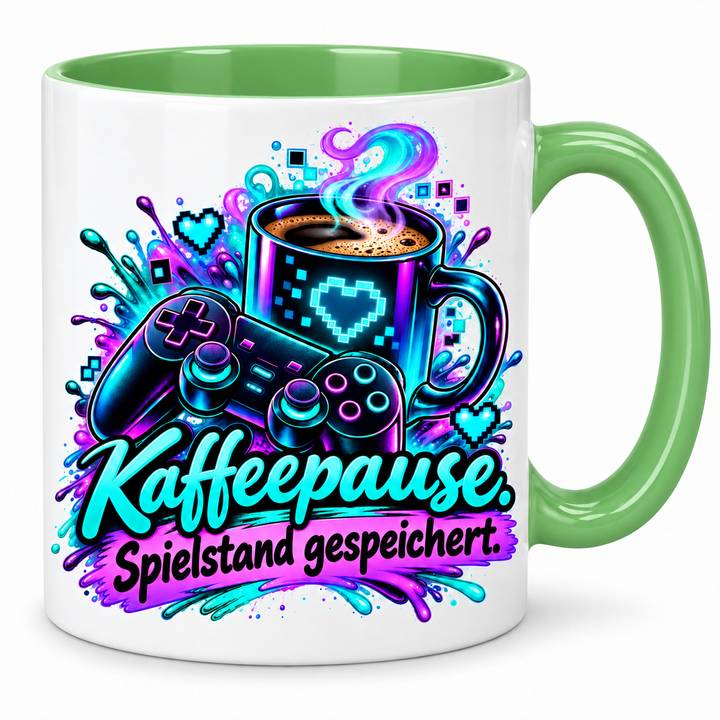 Gaming-Tasse Kaffeepause – Grün