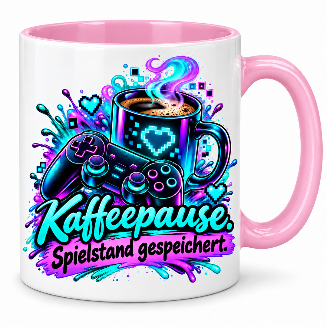 Gaming-Tasse Kaffeepause – Rosa