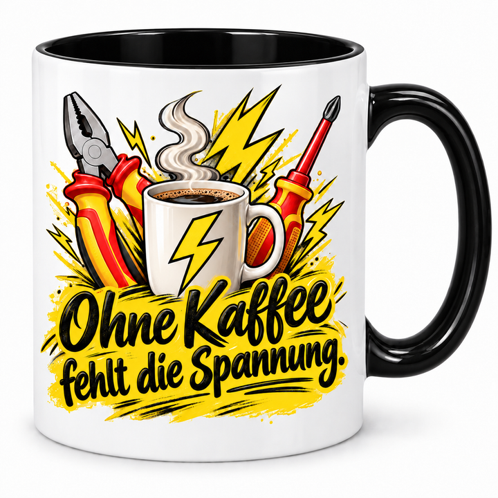 PEP-0038 – Elektriker-Tasse – Schwarz