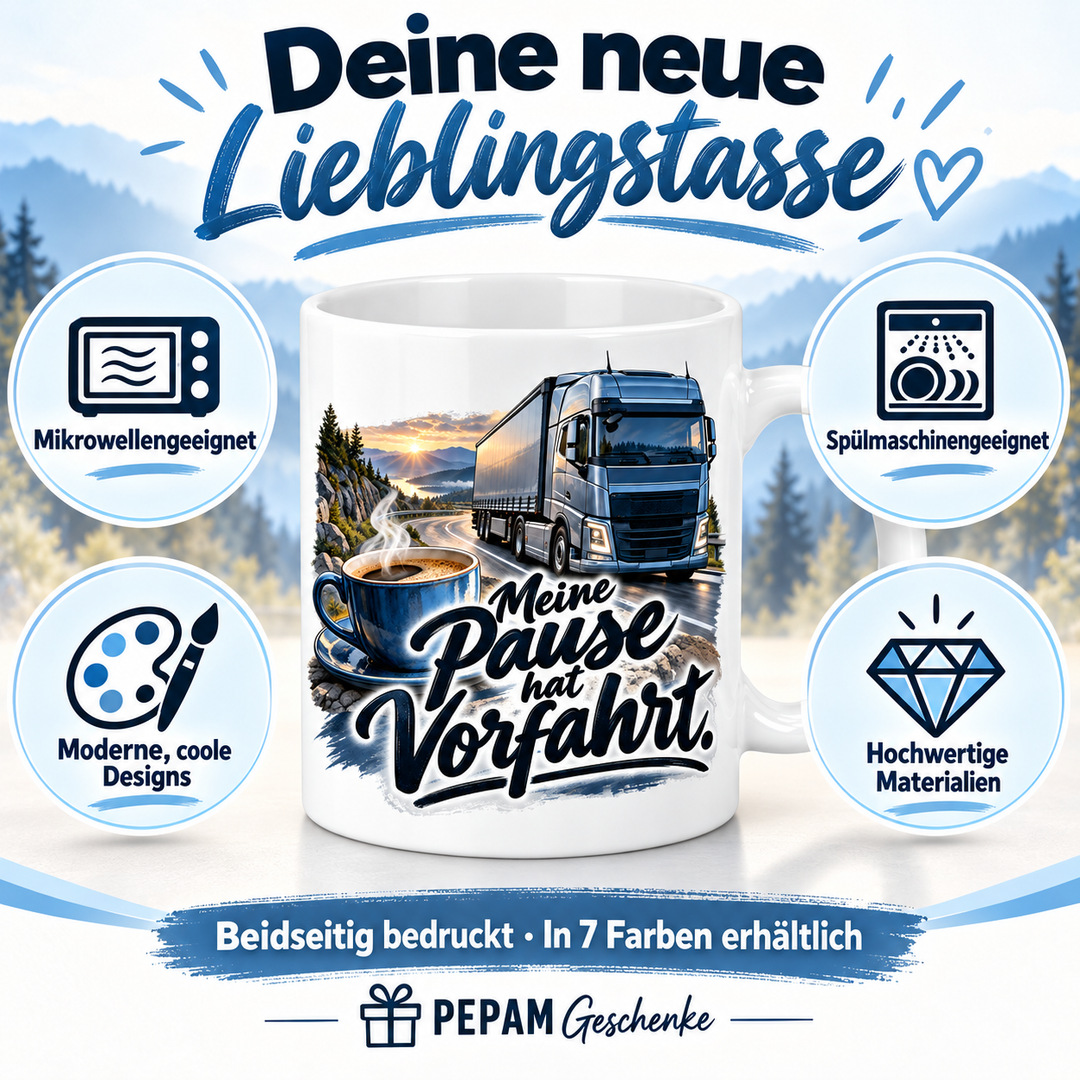 LKW-Fahrer-Tasse – mikrowellengeeignet, spülmaschinengeeignet, moderne Designs und hochwertige Materialien