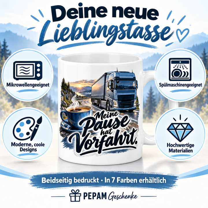 LKW-Fahrer-Tasse – mikrowellengeeignet, spülmaschinengeeignet, moderne Designs und hochwertige Materialien