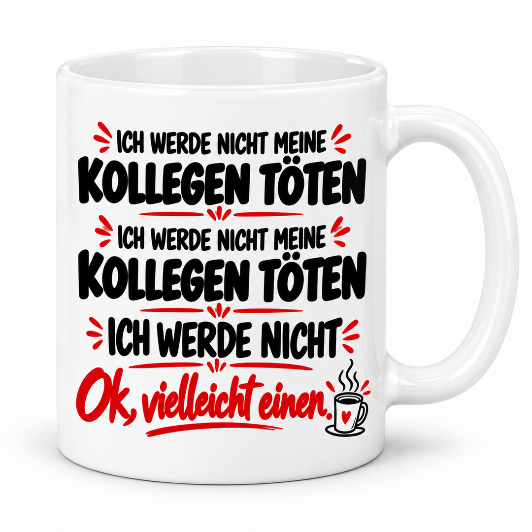 PEPAM Kollegen-Tasse – weiss – weißer Außenkörper, beidseitiger Spruch