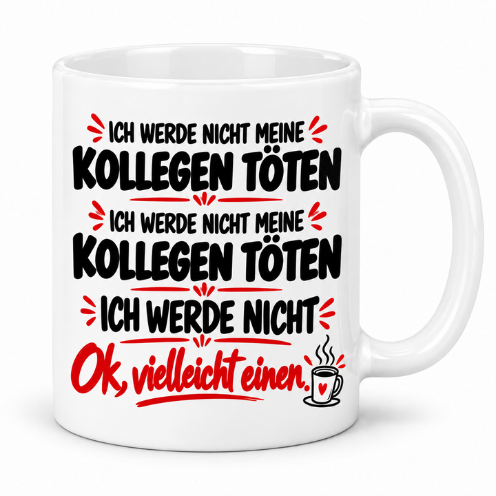 PEPAM Kollegen-Tasse – weiss – weißer Außenkörper, beidseitiger Spruch