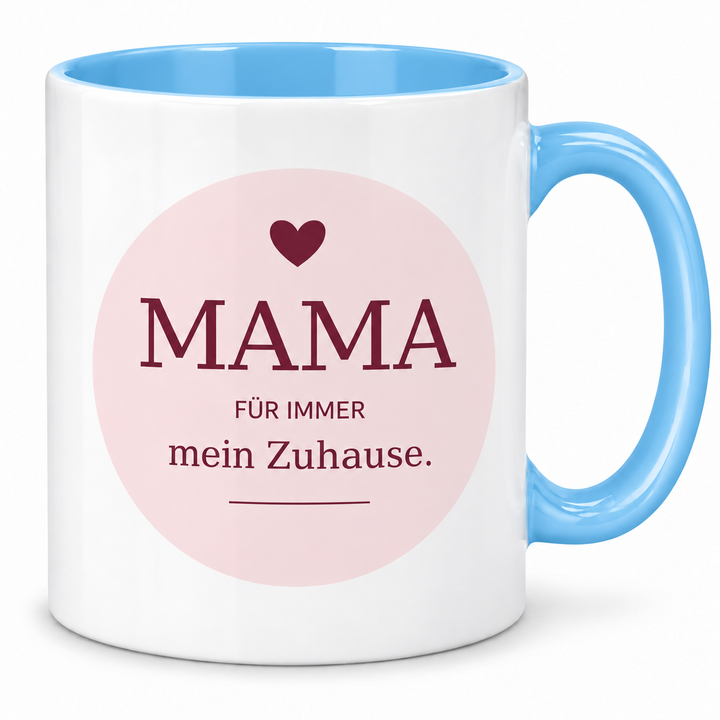 Mama-Tasse Für immer mein Zuhause – blau
