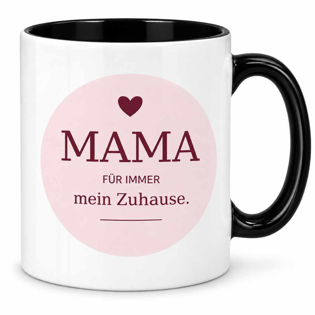 Mama-Tasse Für immer mein Zuhause – schwarz