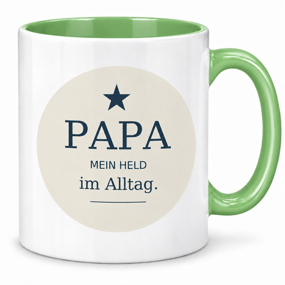 Papa-Tasse Mein Held im Alltag – gruen
