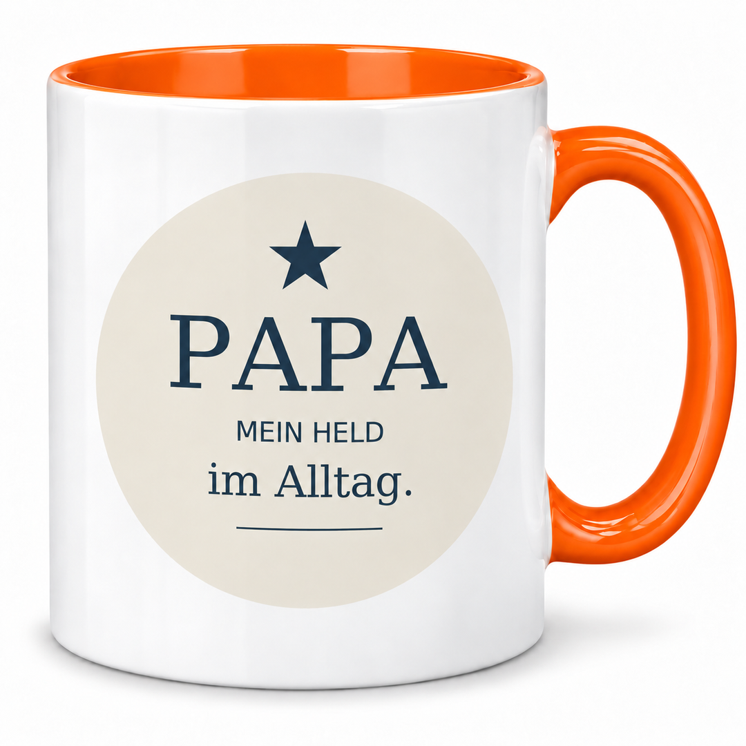 Papa-Tasse Mein Held im Alltag – orange