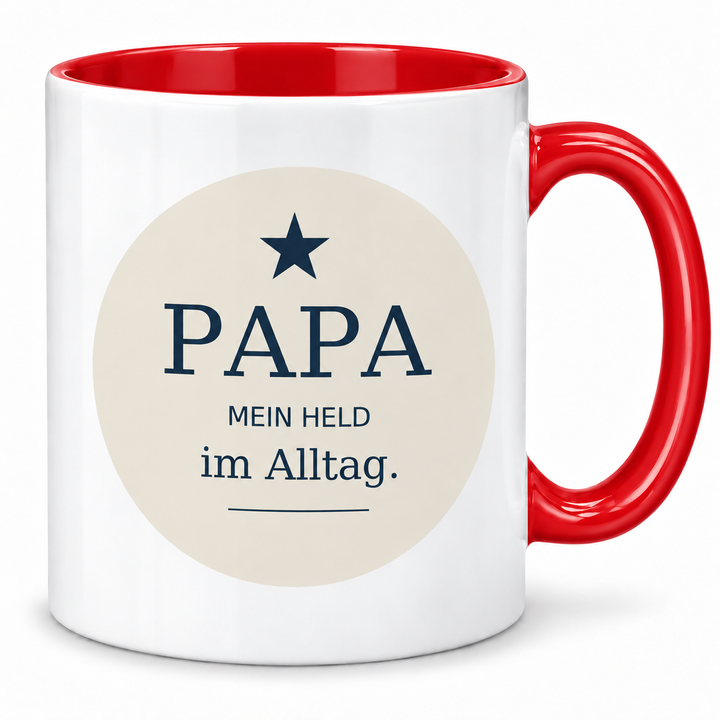 Papa-Tasse Mein Held im Alltag – rot