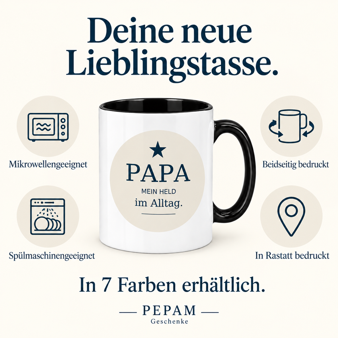 Papa-Tasse Mein Held im Alltag – vorteile