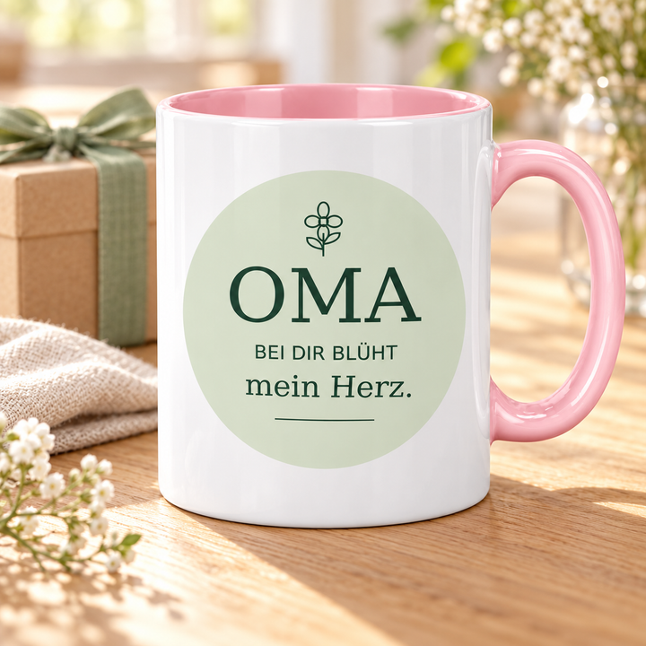 Oma-Tasse Bei dir blüht mein Herz – lifestyle