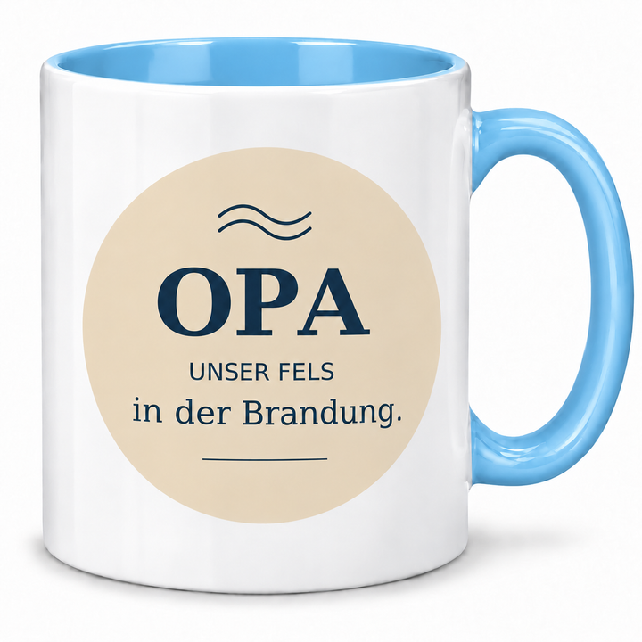 Opa-Tasse Unser Fels in der Brandung – blau