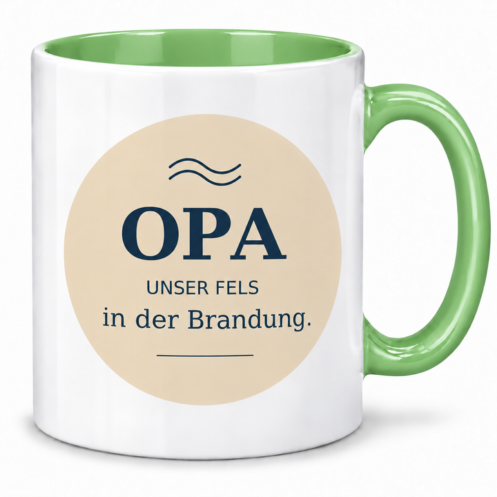 Opa-Tasse Unser Fels in der Brandung – gruen