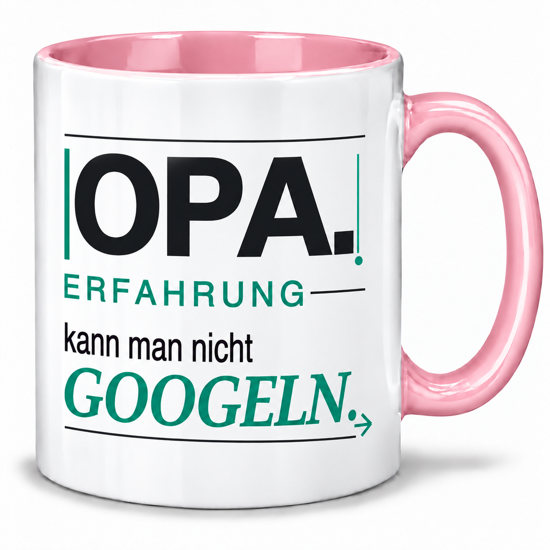 Opa-Tasse „Erfahrung kann man nicht googeln“ – Rosa
