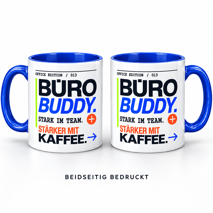 Büro-Buddy-Tasse – auf beiden Seiten bedruckt