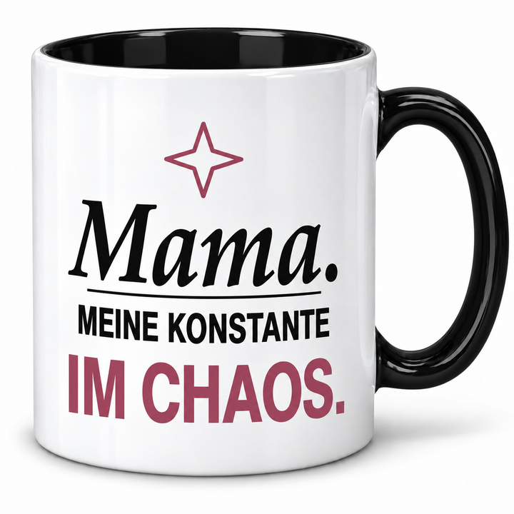 Mama-Tasse Meine Konstante im Chaos – Schwarz