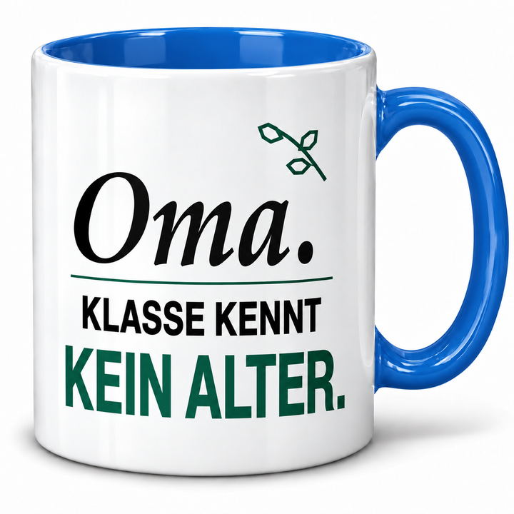 Oma-Tasse Klasse kennt kein Alter – Blau