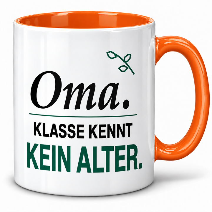 Oma-Tasse Klasse kennt kein Alter – Orange