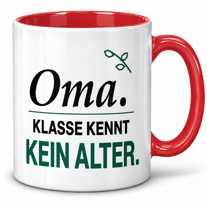 Oma-Tasse Klasse kennt kein Alter – Rot