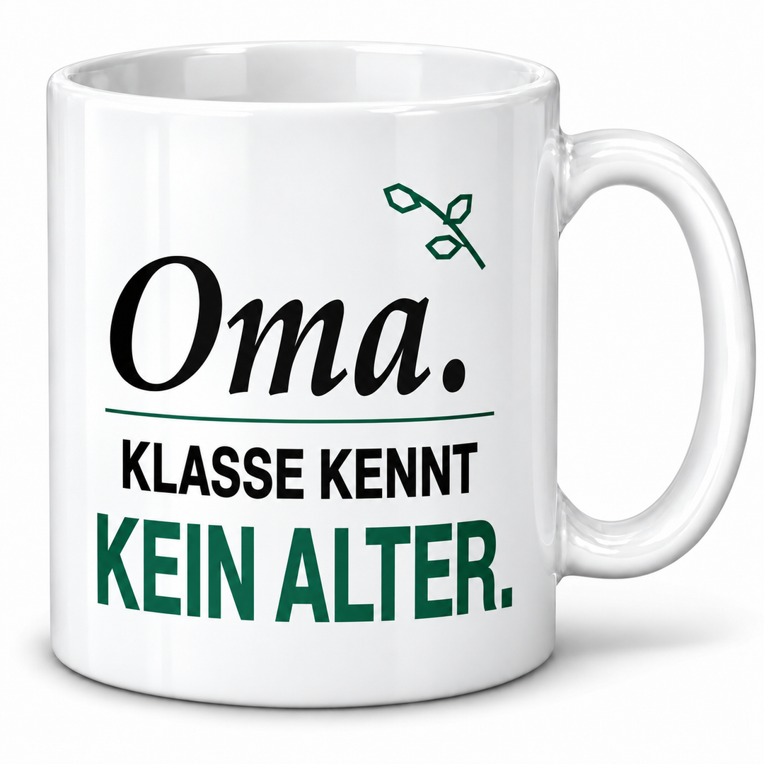 Oma-Tasse Klasse kennt kein Alter – Weiß